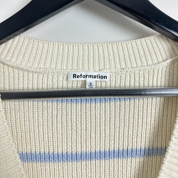 REFORMATION Janey Cotton Sweater Vest in Pablo Stripe Size Small - Picture 4 of 9